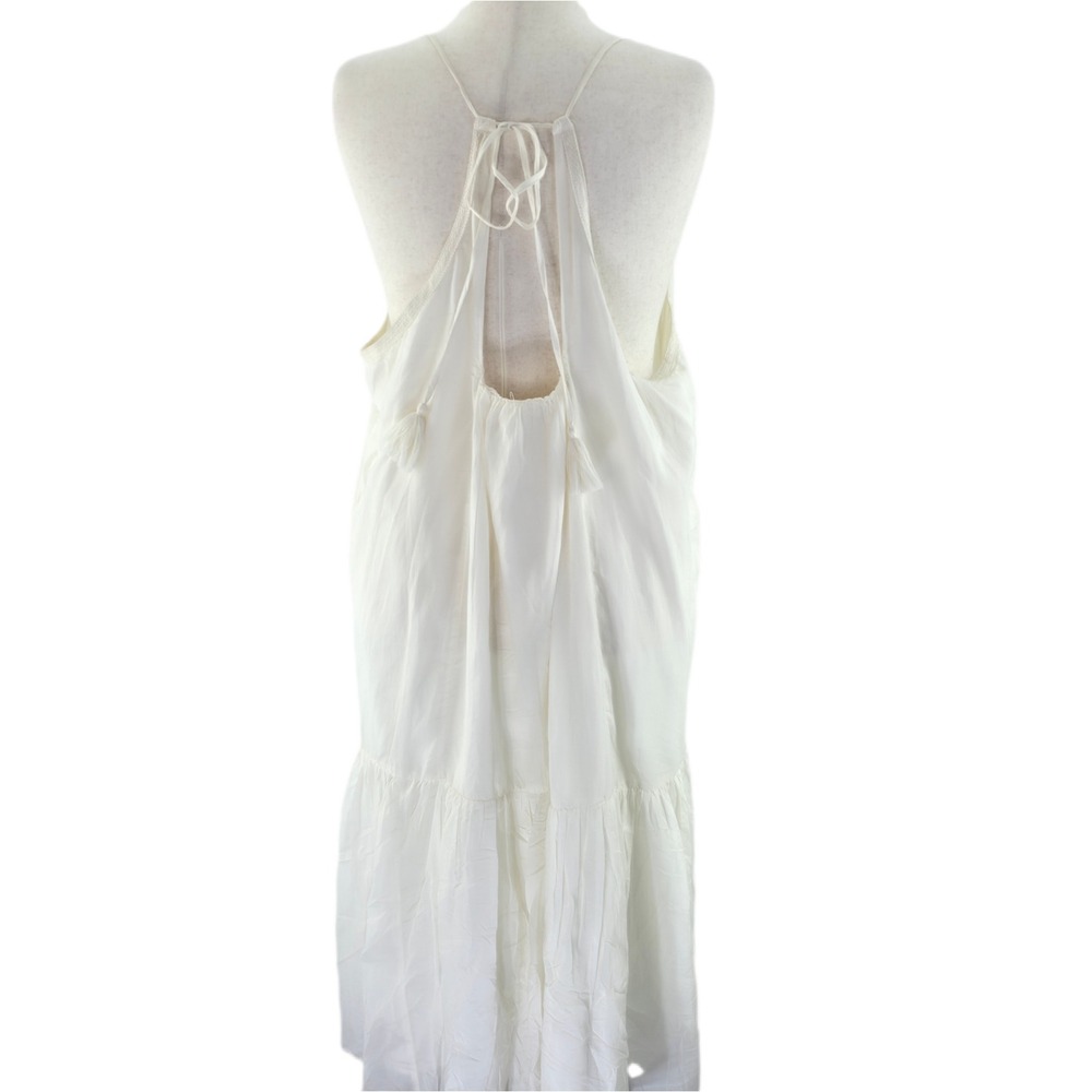 Lucky Brand Midi Dress Womens XXL White Boho Lace Festival Tassel Cottagecore - Picture 3 of 16